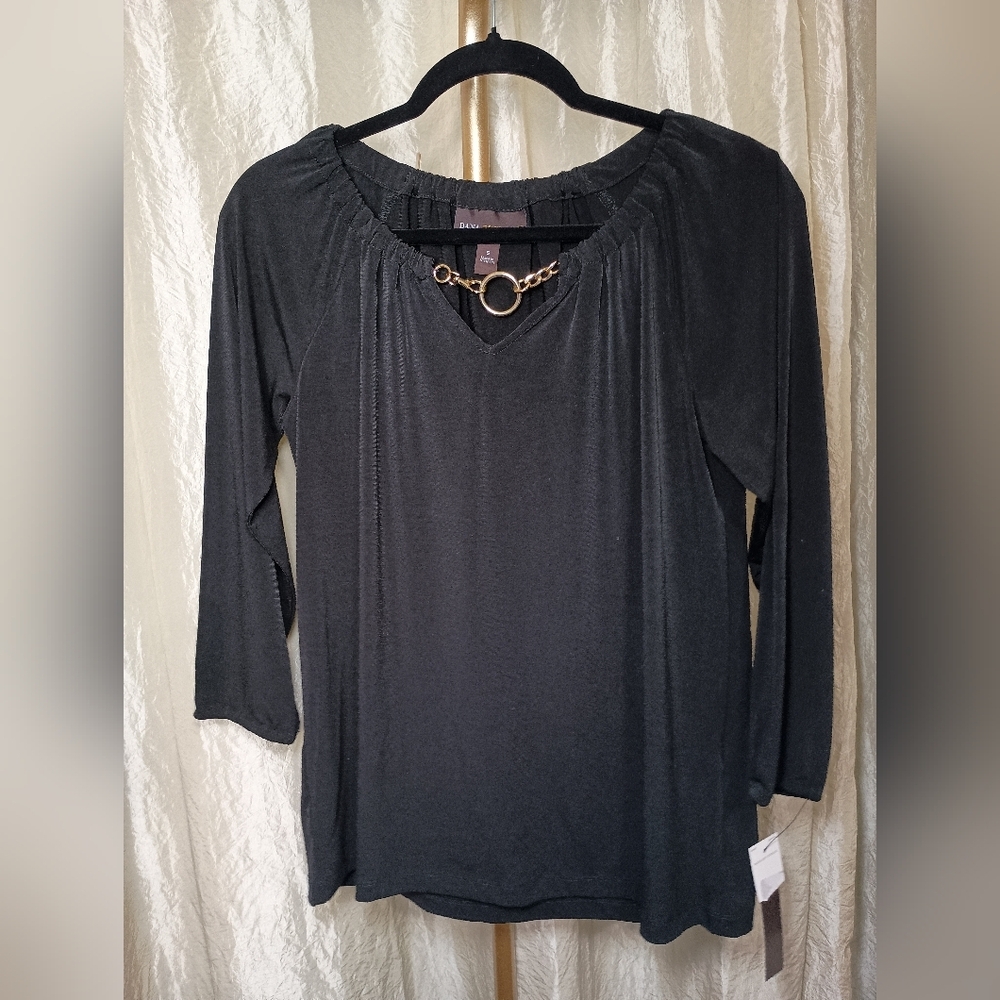 Dana Buchman Black Chain Detail Top – Size Small – NWT - Picture 2 of 9